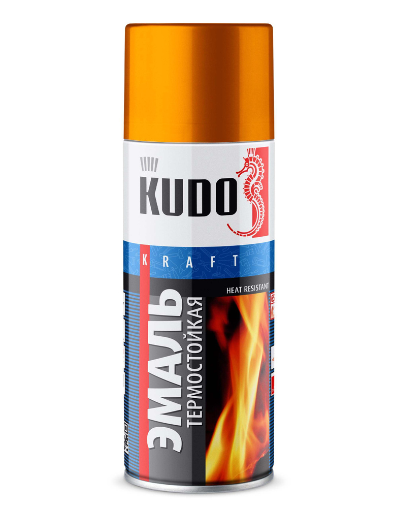 KUDO-5007 Эмаль термостойкая золотая 520мл