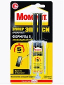Клей МОМЕНТ Супер Эпокси прозрачный 14мл шприц Формула 5 блистер-карта